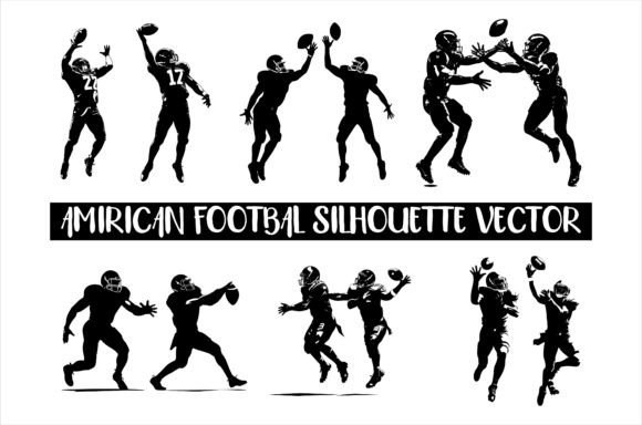 American Football Silhouette Vector Graphics for Crafts