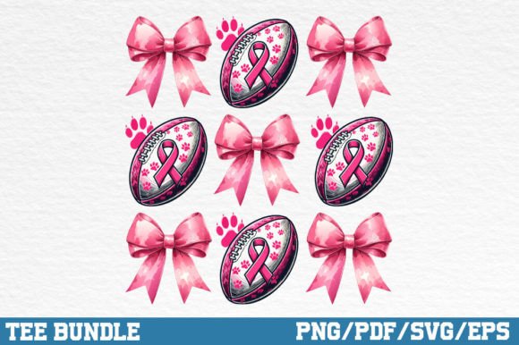 Breast Cancer Pink Bow, Football Dog Paw Graphics & Crafts