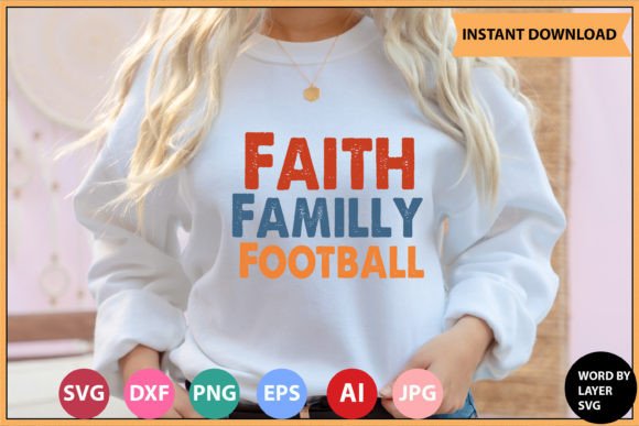 Faith Familly Football Retro Svg Bundle: Graphics & Crafts for Brands