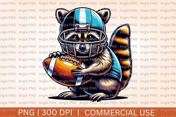 Fall Raccoon Football: A Graphics Asset for Local Brands & Crafts