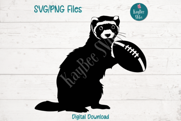 Ferret with Football Graphics for Crafts and Content