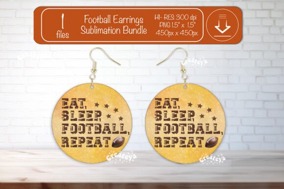 Football Earrings PNG Graphics & Crafts