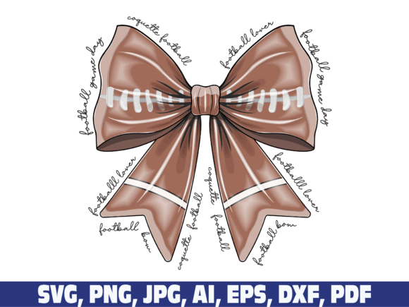 Football Game Day Coquette Bow SVG Graphics for Crafts