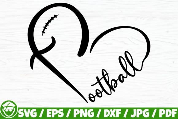 Football Heart, Love Football Graphics for Local Crafts Branding