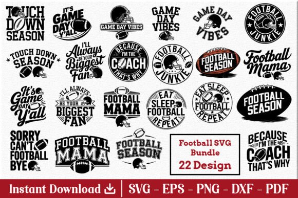 Football Quotes Graphics Bundle for Crafters