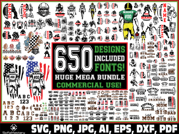 Football Svg Png Bundle Graphics for Crafts