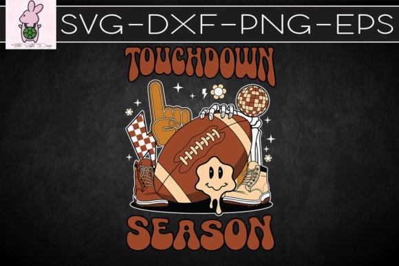 Football Touchdown Season Retro SVG: Graphics & Crafts for Publishers
