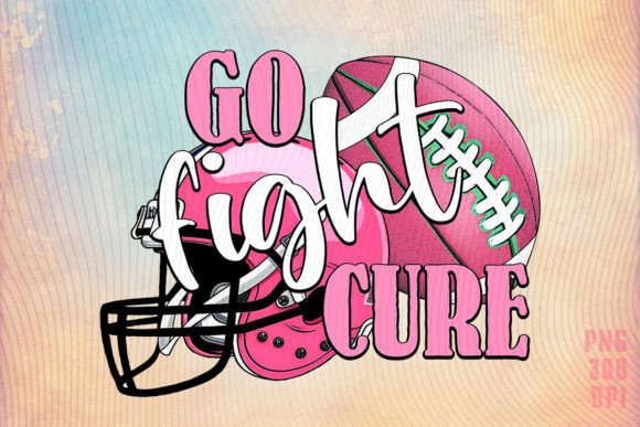 Go Fight Cure US Football Breast Cancer Graphics & Crafts