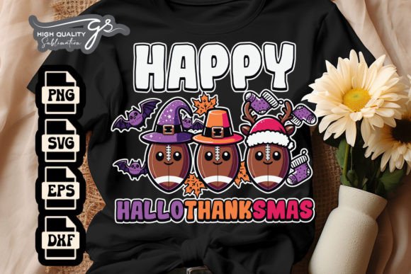 Hallothanksmas American Football SVG: Graphics & Crafts