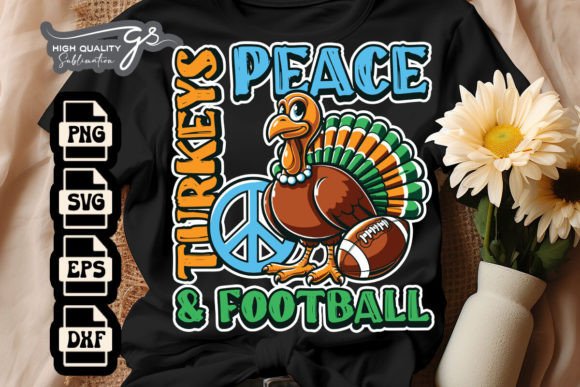 Peace Turkeys Football Thanksgiving SVG: Graphics for Crafts & Branding