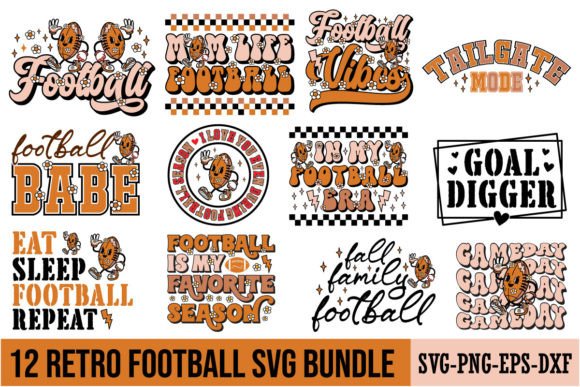 Retro Football Svg Design Bundle: Graphics for Crafts & Content