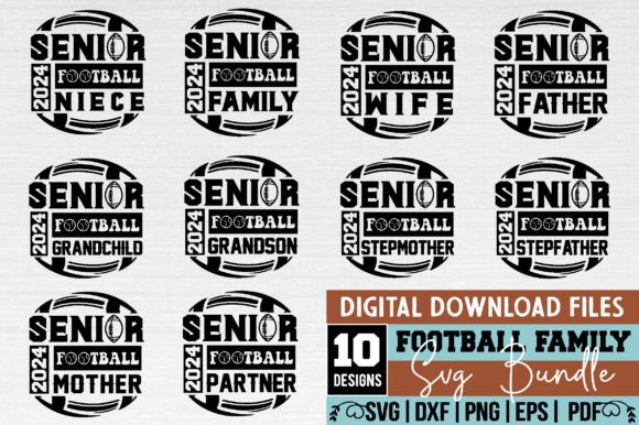 Senior Football Family Svg Design Bundle for Graphics & Crafts